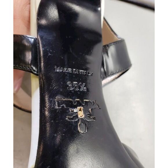 Women's Prada Black White Leather T-Strap Pumps Heels Sz. 35.5 (5) W/ COA - Picture 6 of 6